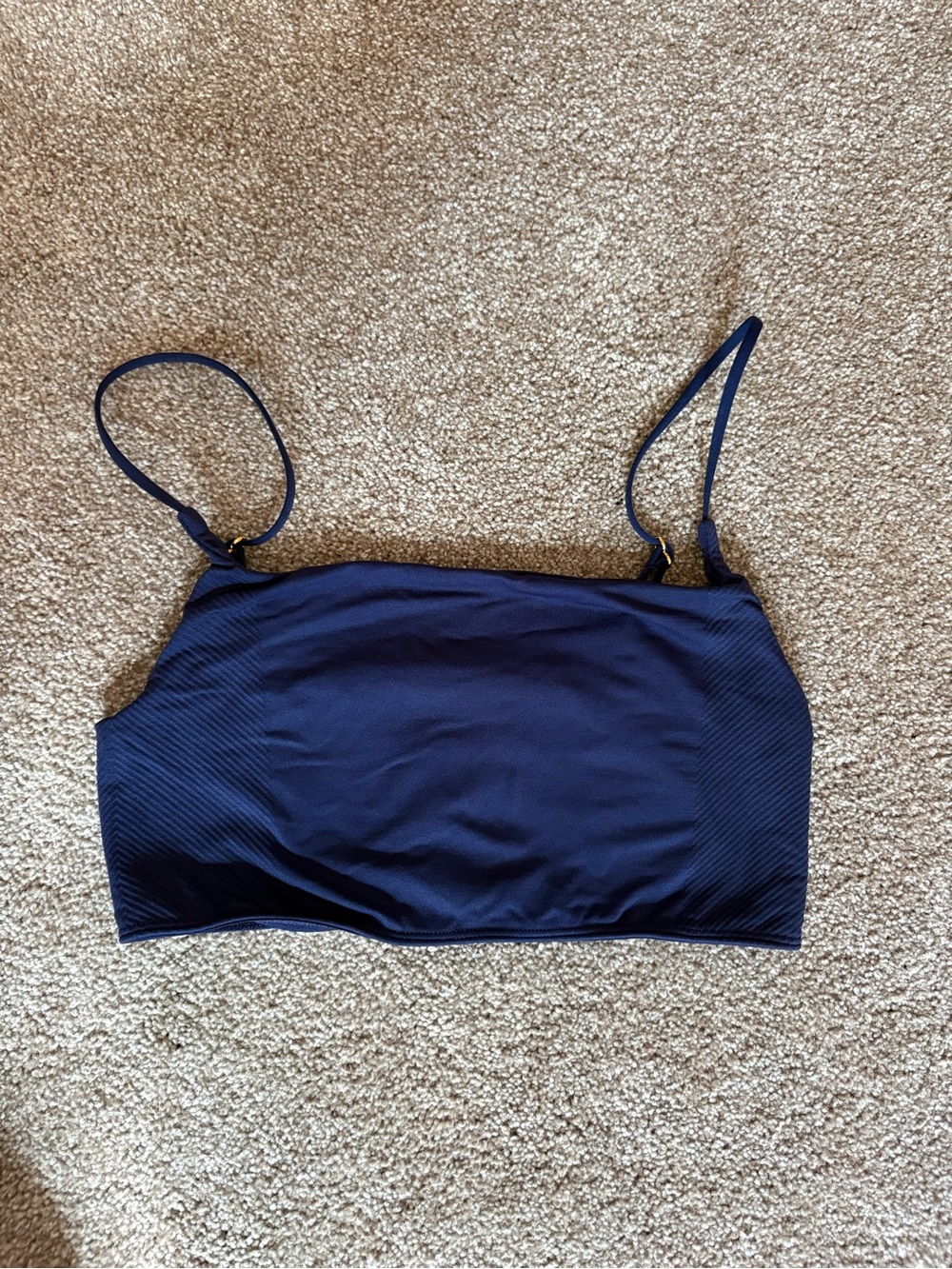 Anthropologie Navy Ribbed Cropped Brami Top